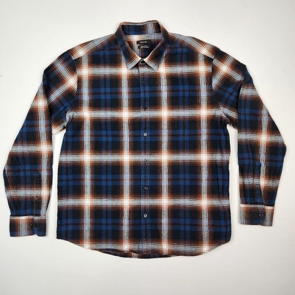 RW&CO. Men's Long Sleeve Shirt XL Checkered Cabincore Fall
